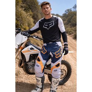 FOX Racing Gray Orange Motor Cross Motorcyle Bike Pants Trousers  Mens Size 34
